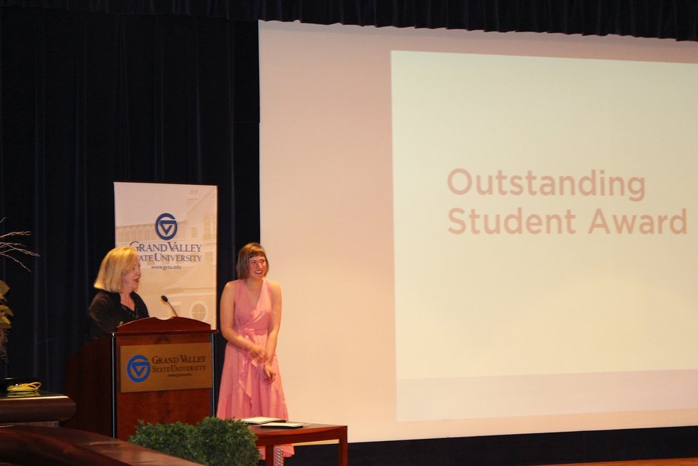 Annie Livingston receives the outstanding student award